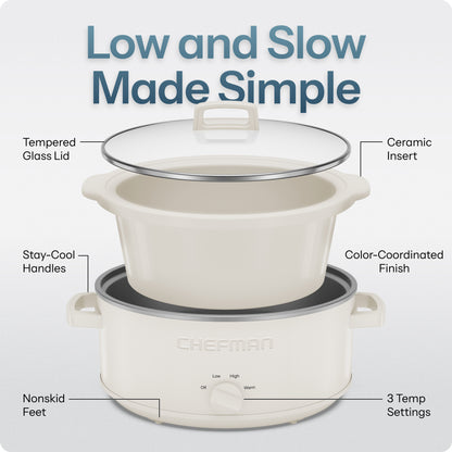 7 Qt. Slow Cooker - White