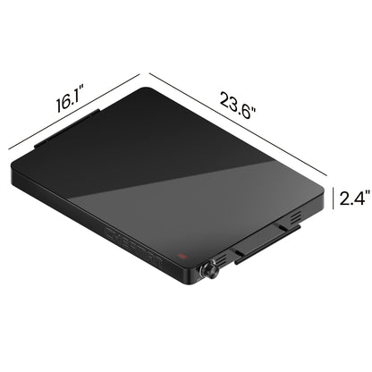 Family-Size Glass-Top Warming Tray - Black