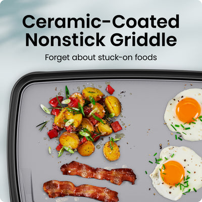 All-Purpose 10" x 16" Nonstick Griddle, Grey