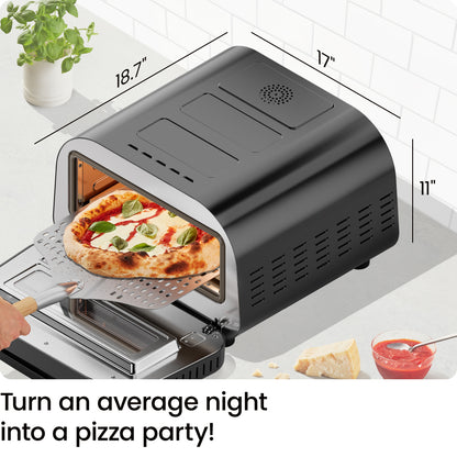 High-Heat Indoor Electric Pizza Oven 800°F (Black)