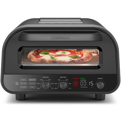 High-Heat Indoor Electric Pizza Oven 800°F (Black)