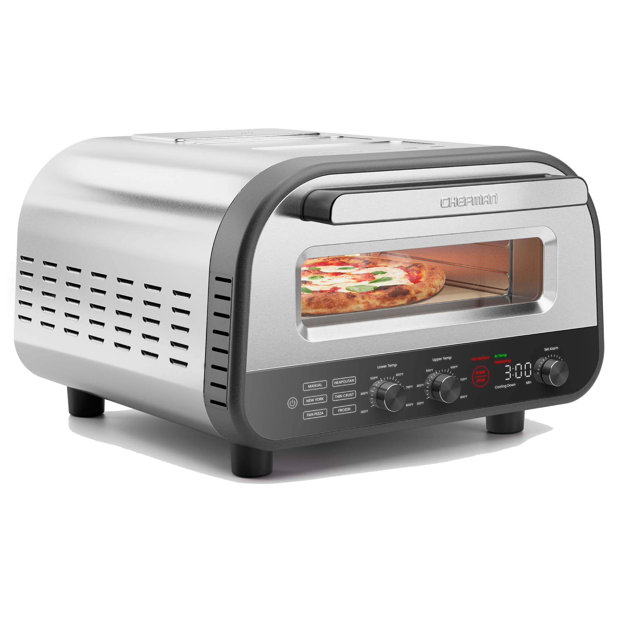 High-Heat Indoor Electric Pizza Oven 800°F (Stainless Steel)