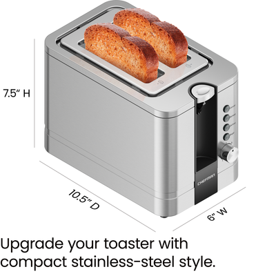 2-Slice Pop-Up Stainless-Steel Toaster