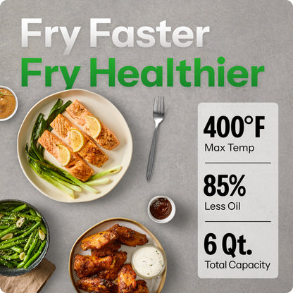 TurboFry 6 Qt. Double Basket Air Fryer with Easy View Windows