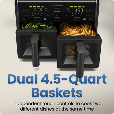 9 Qt. TurboFry® Dual Basket Air Fryer with Window