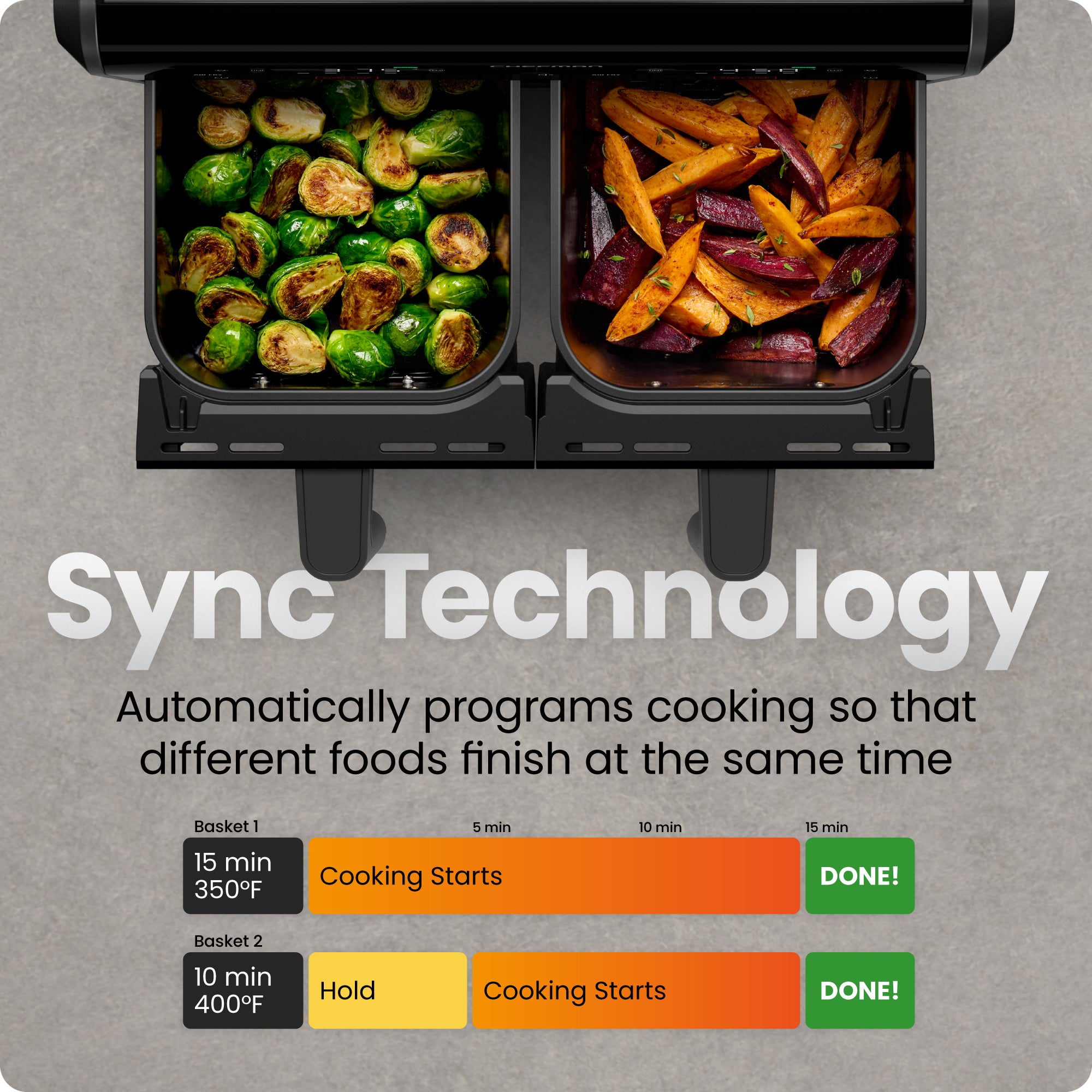 9 Qt. TurboFry Dual Basket Air Fryer with Window