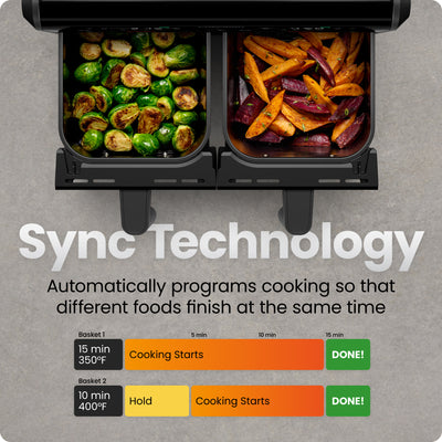 9 Qt. TurboFry® Dual Basket Air Fryer with Window