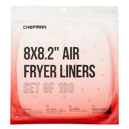 Chefman Air Fryer Liners, Disposable, Heat-Resistant, 100 Pack, 7 inch Round Parchment Paper