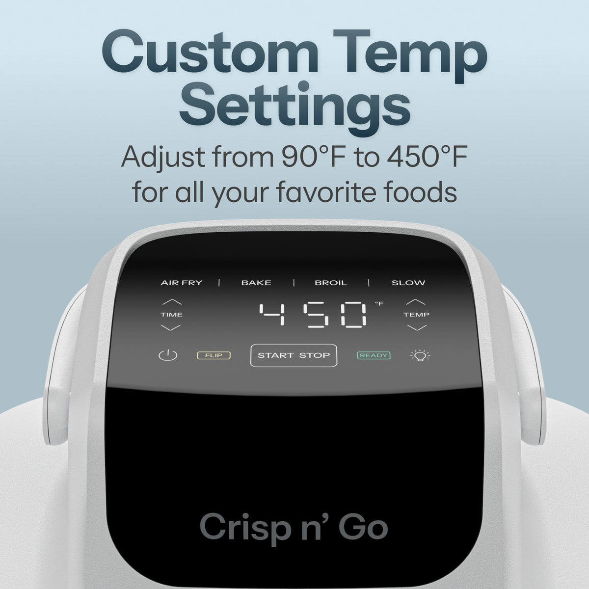 Crisp n' Go 4 Qt. Glass Air Fryer - Ash Grey