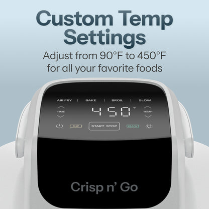 Crisp n' Go 4 Qt. Glass Air Fryer - Ash Grey