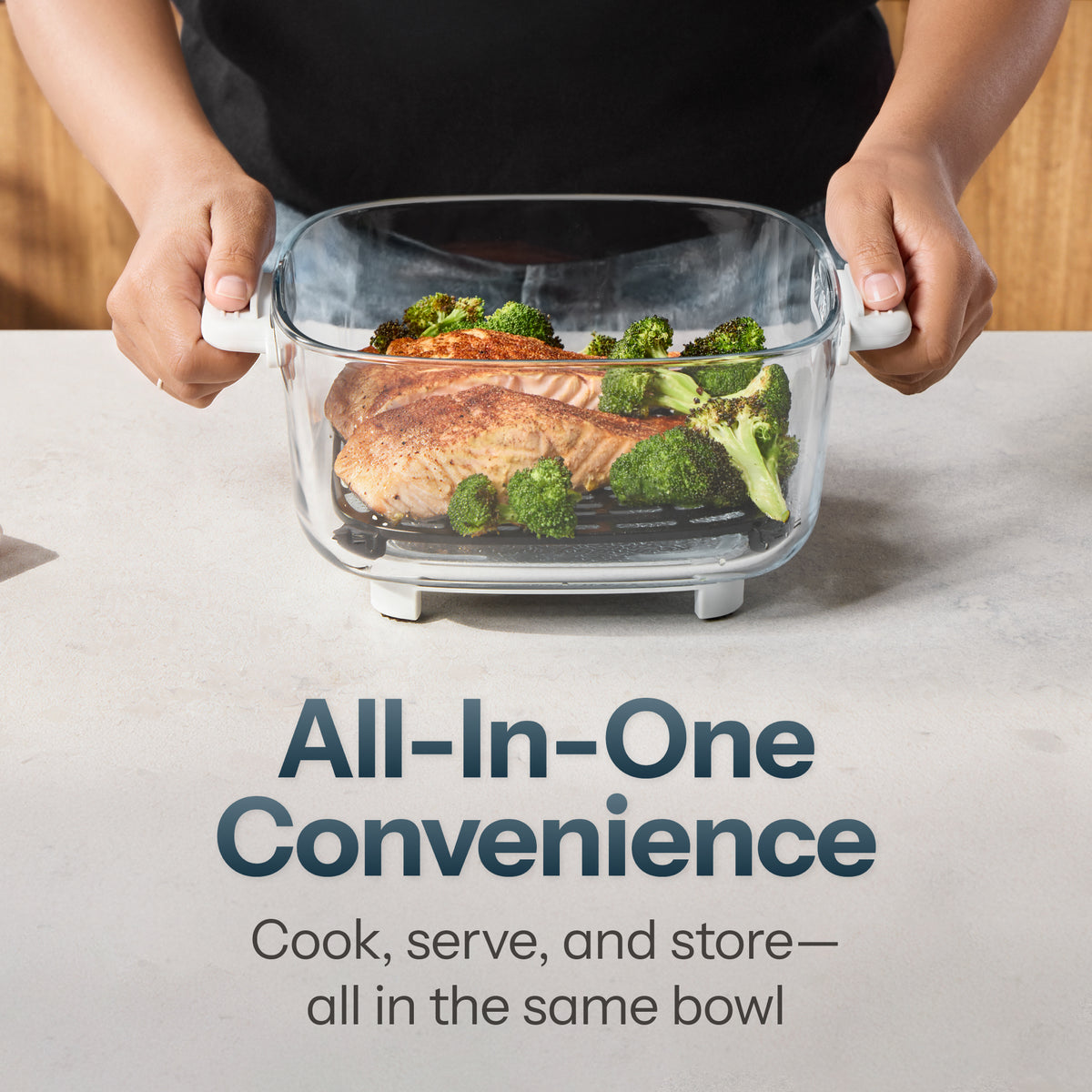 Crisp n' Go 4 Qt. Glass Air Fryer - Ash Grey