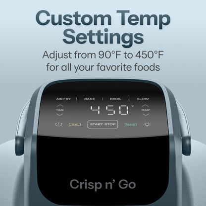Crisp n' Go 4 Qt. Glass Air Fryer - Lava Slate