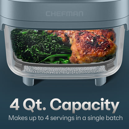 Crisp n' Go 4 Qt. Glass Air Fryer - Lava Slate