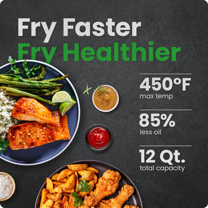 Multifunctional Digital Air Fryer w/ Integrated Smart Thermometer - 12 Quart
