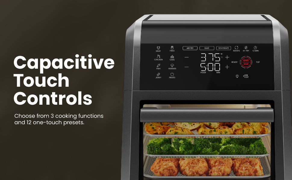 I119\" Chefman エアーフライヤー RJ38-V3-DC35 Chefman TurboFry 3.6 qt 3.5 L Air Fryer Dual Control Temp