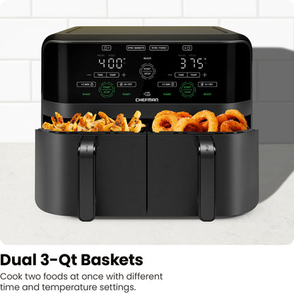 TurboFry Touch 6 Qt. Dual-Basket Air Fryer
