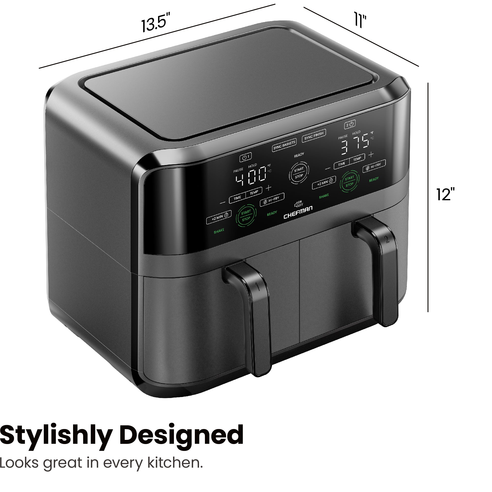 TurboFry Touch 6 Qt. Dual-Basket Air Fryer