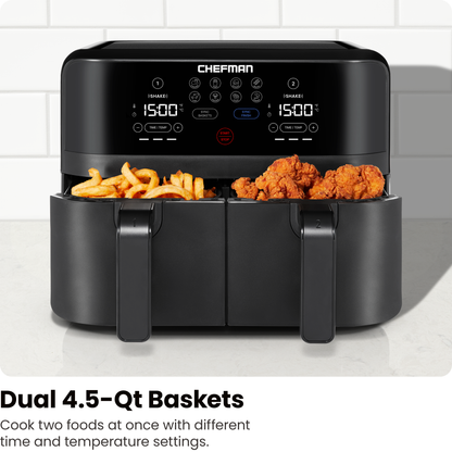 Double Basket Air Fryer - 9 Quart