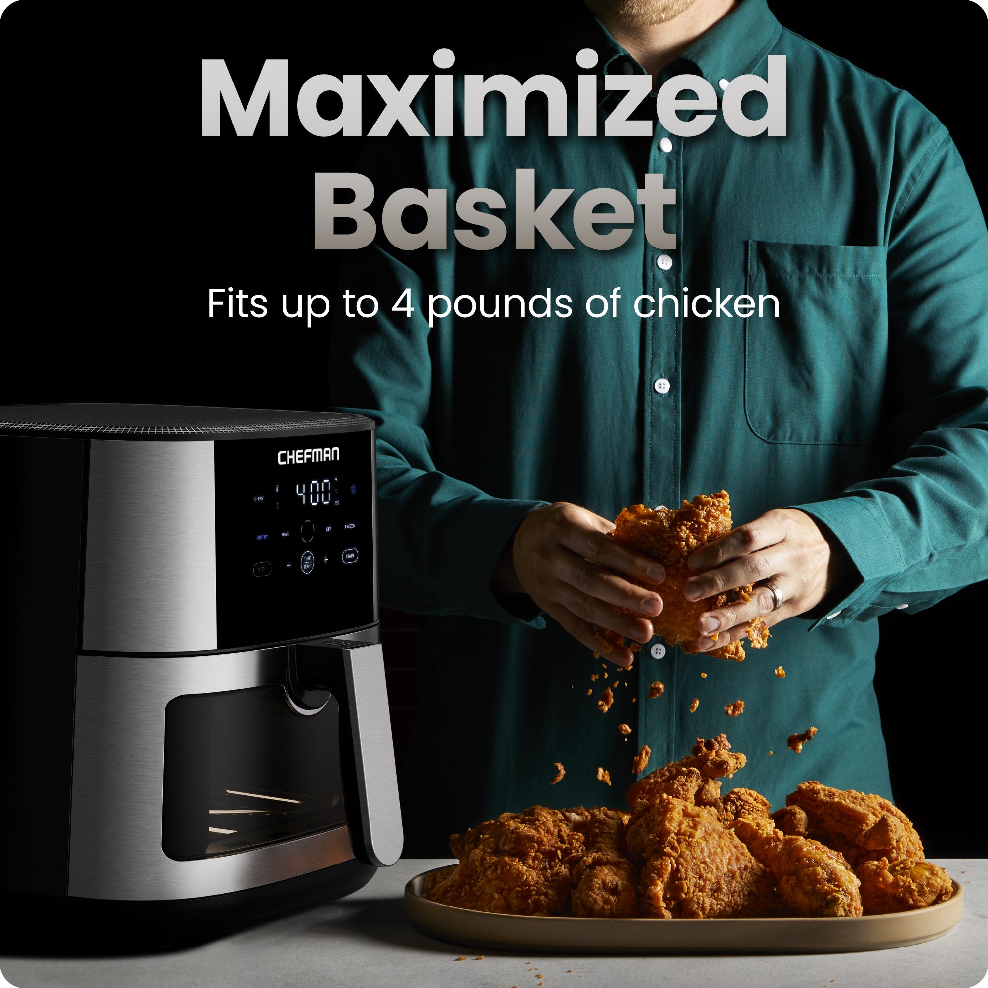 Turbofry Easy View 8 Qt. Stainless Steel Air Fryer