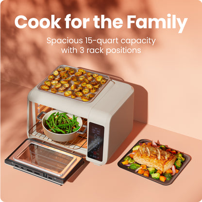 EasyAir 15 Qt. Toaster Oven Air Fryer - Chalk