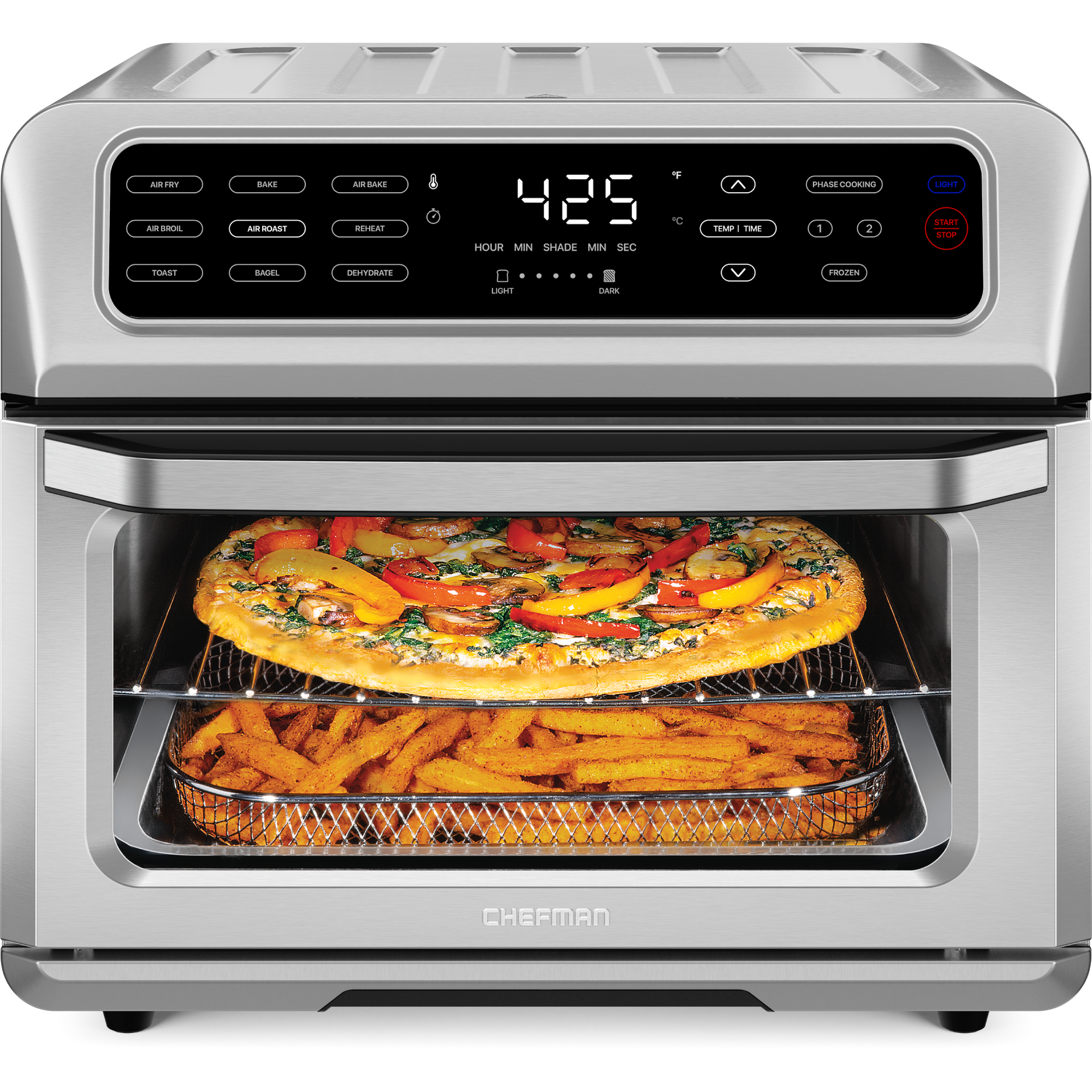 Chefman air fryer oven toasting and broiling results