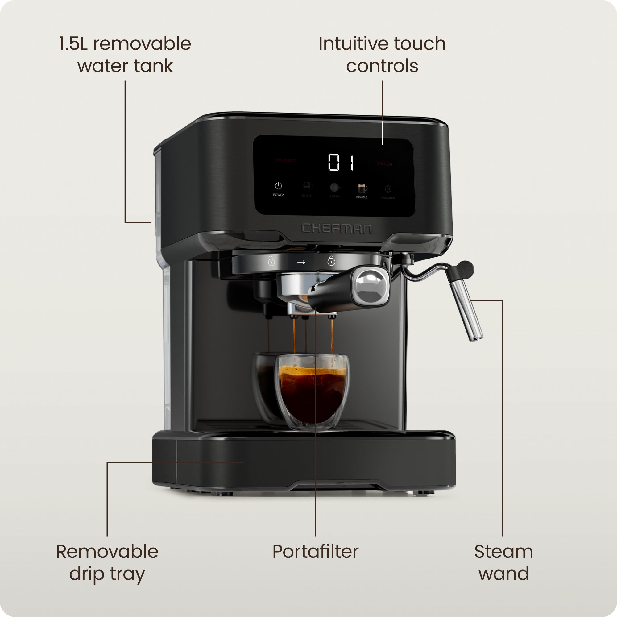 Craftbrew Espresso Machine - Black Stainless