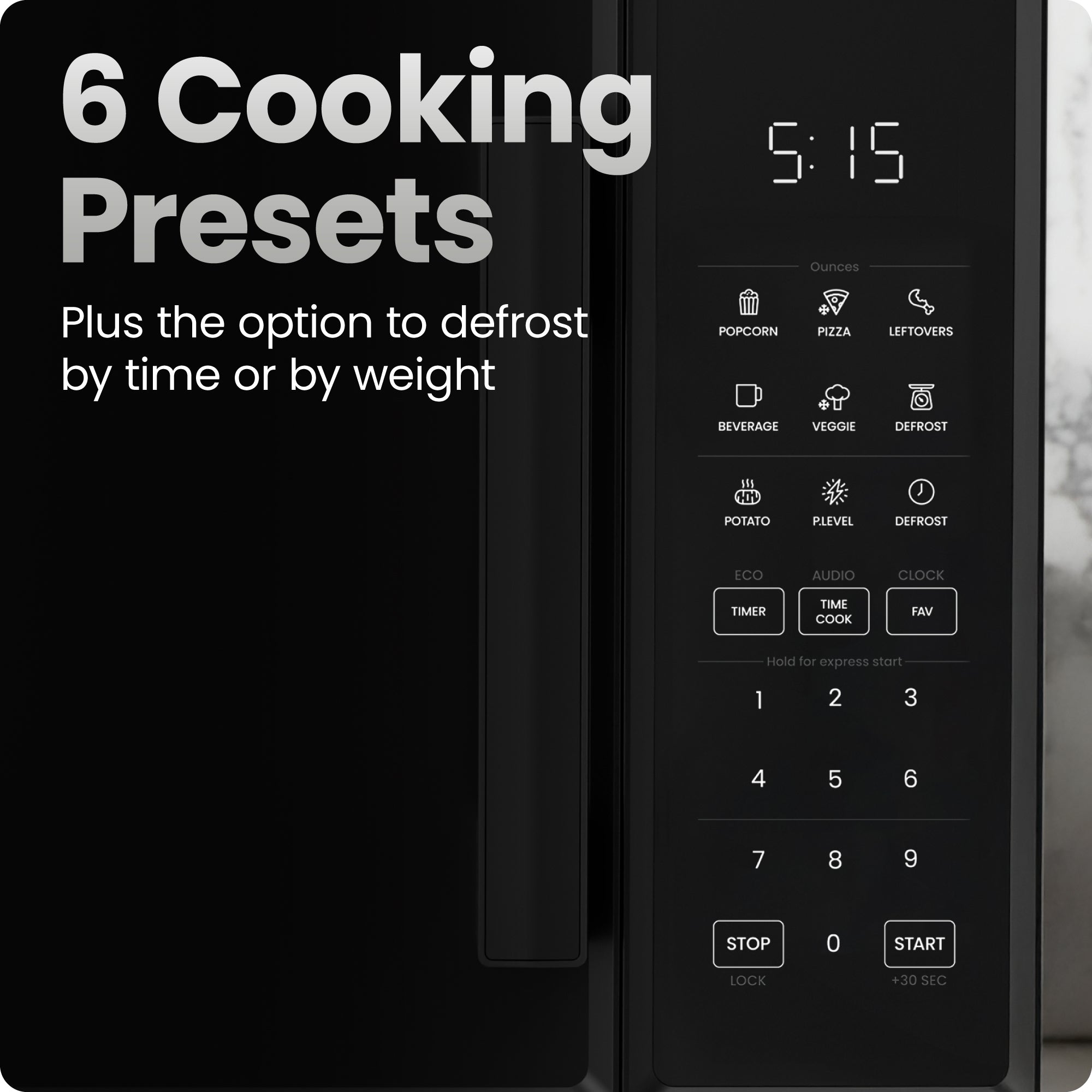 Countertop 0.9 Cu. Ft. Digital Microwave Oven