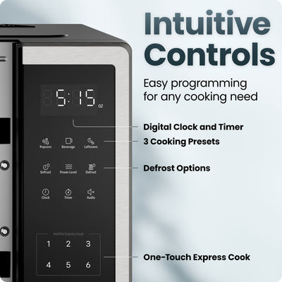 Countertop Digital Stainless Microwave Oven - 1.1 Cu Ft