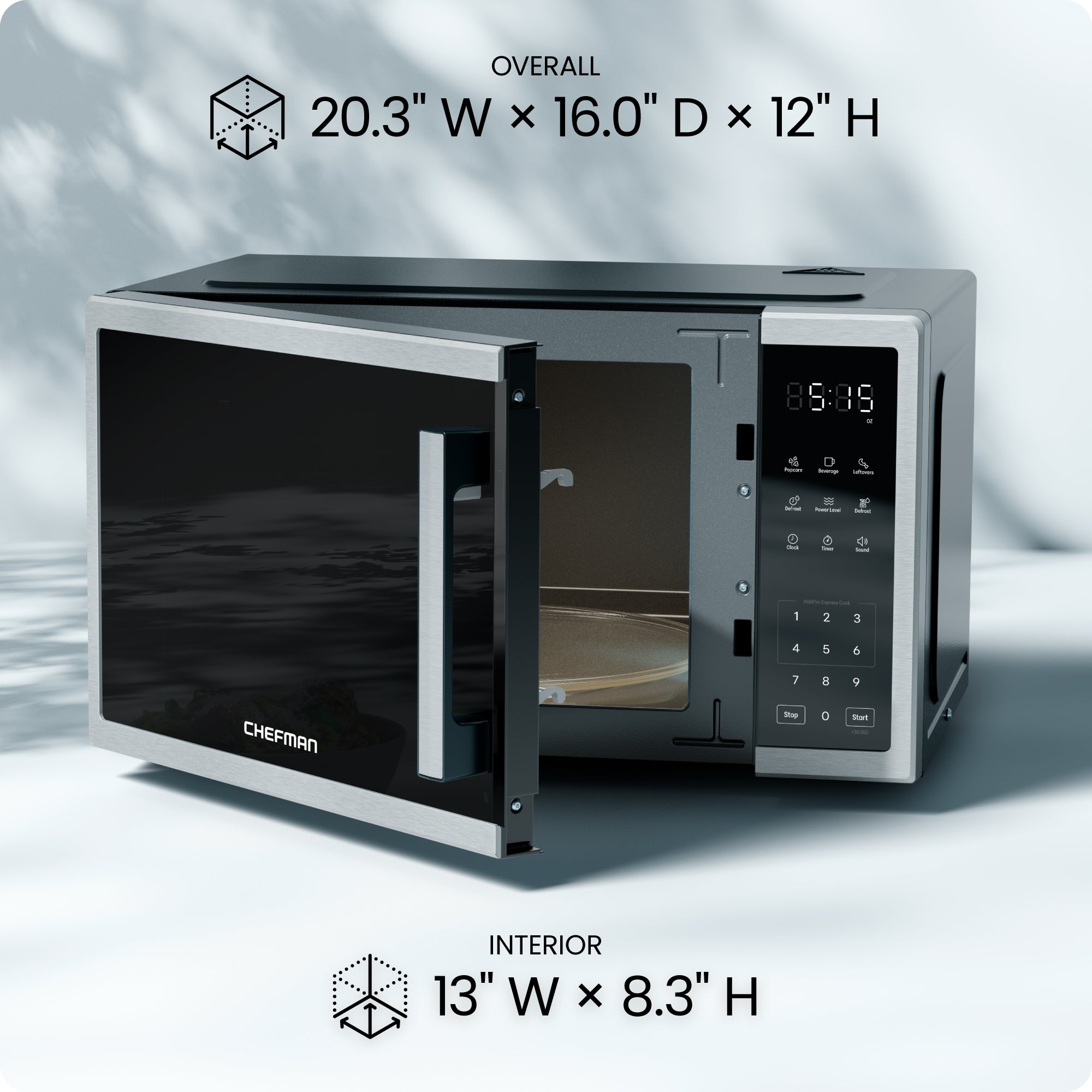 Countertop Digital Stainless Microwave Oven - 1.1 Cu Ft