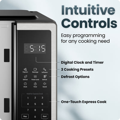 Countertop Digital Stainless Microwave Oven - 0.7 Cu Ft
