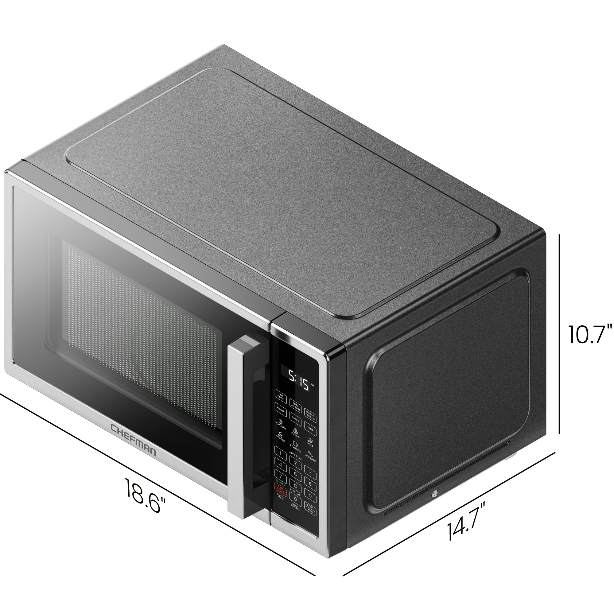 Countertop 0.9 Cu. Ft. Digital Stainless Microwave Oven