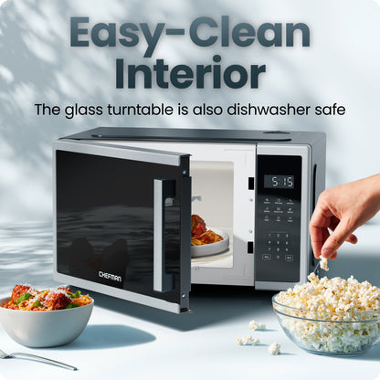 Countertop Digital Stainless Microwave Oven - 0.9 Cu Ft