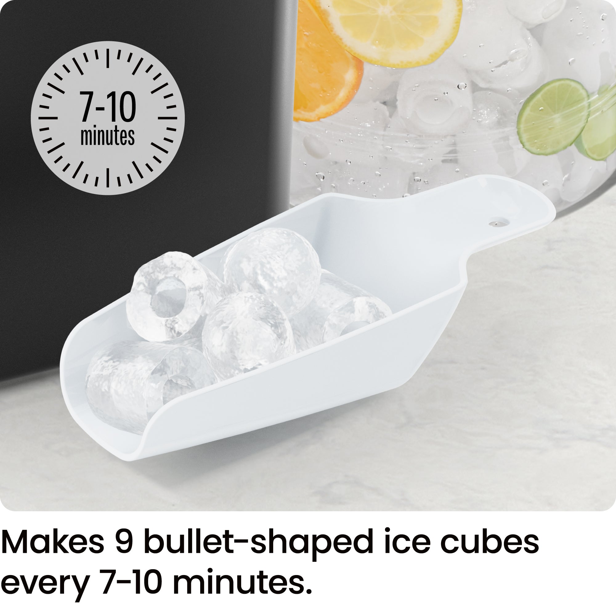 Compact Bullet Ice Maker - Black