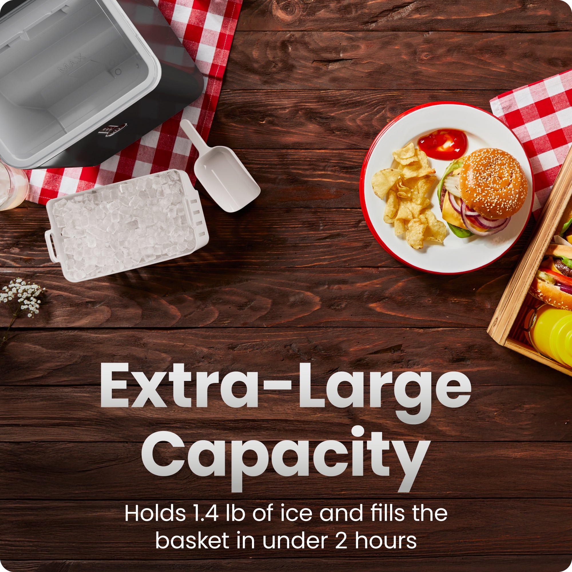 Compact Nugget Ice Maker - Black