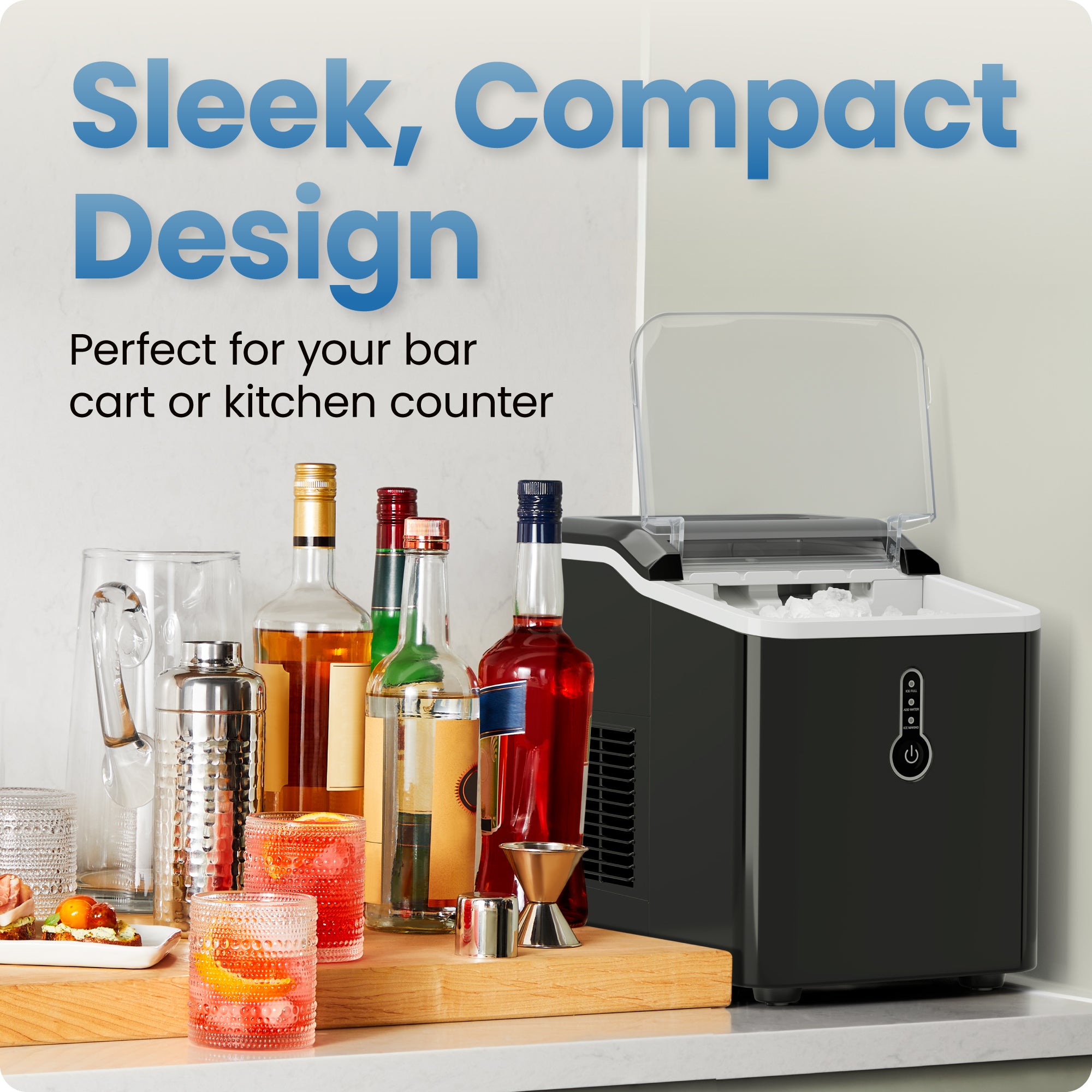 Compact Nugget Ice Maker - Black