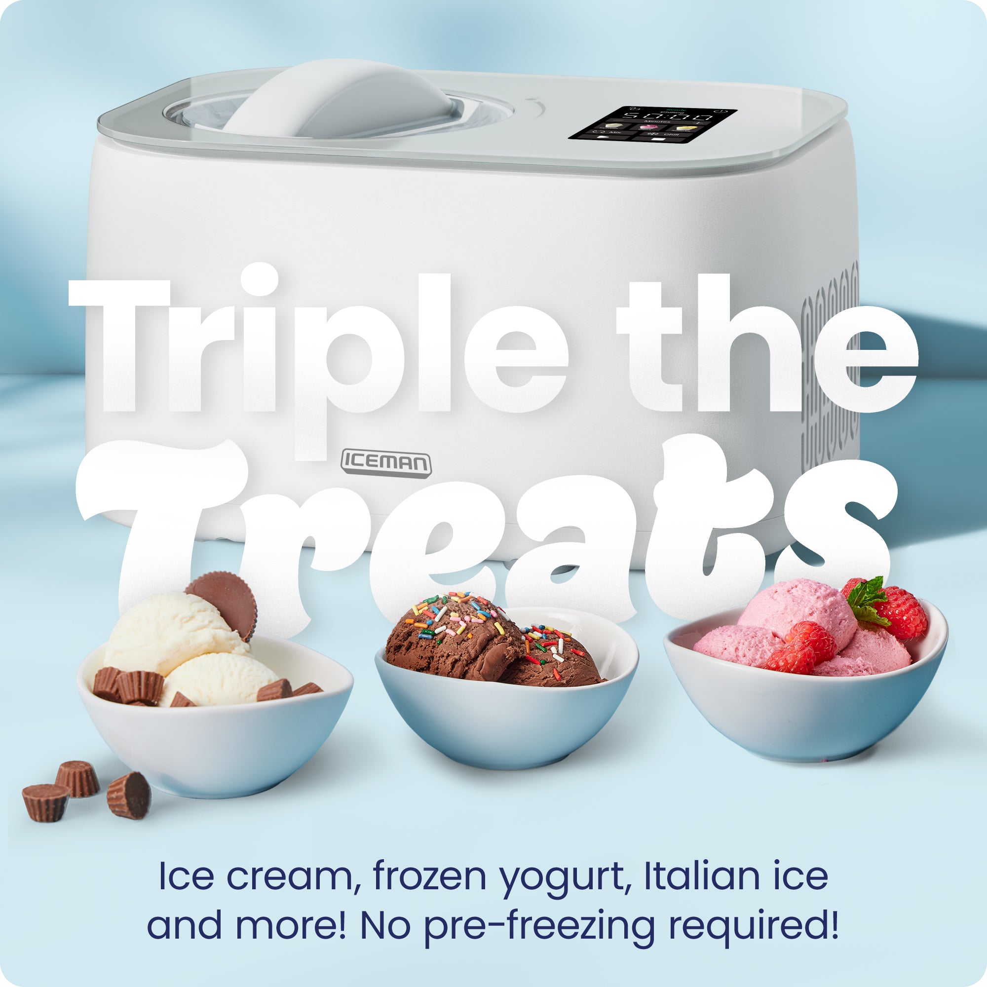 Iceman Trio Ice Cream Maker - White