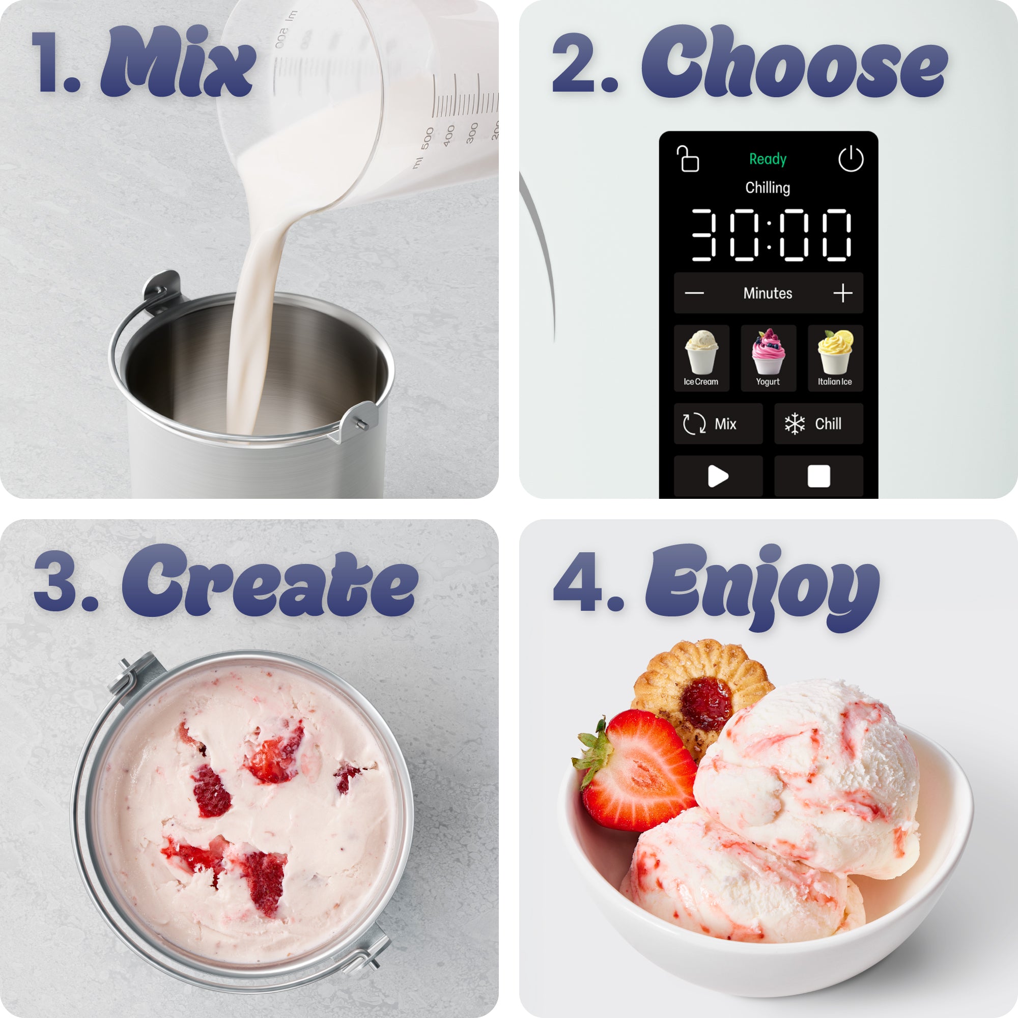 Iceman Trio Ice Cream Maker - White