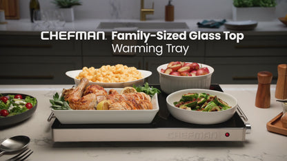 Family-Size Glasstop Warming Tray