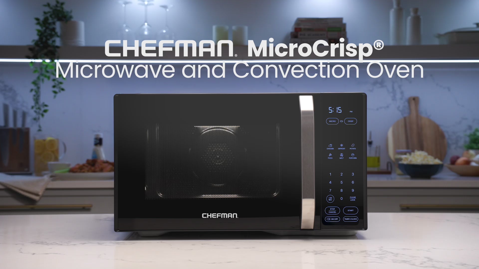 Chefman MicroCrisp Countertop 1.1 Cu Ft Digital Microwave Oven