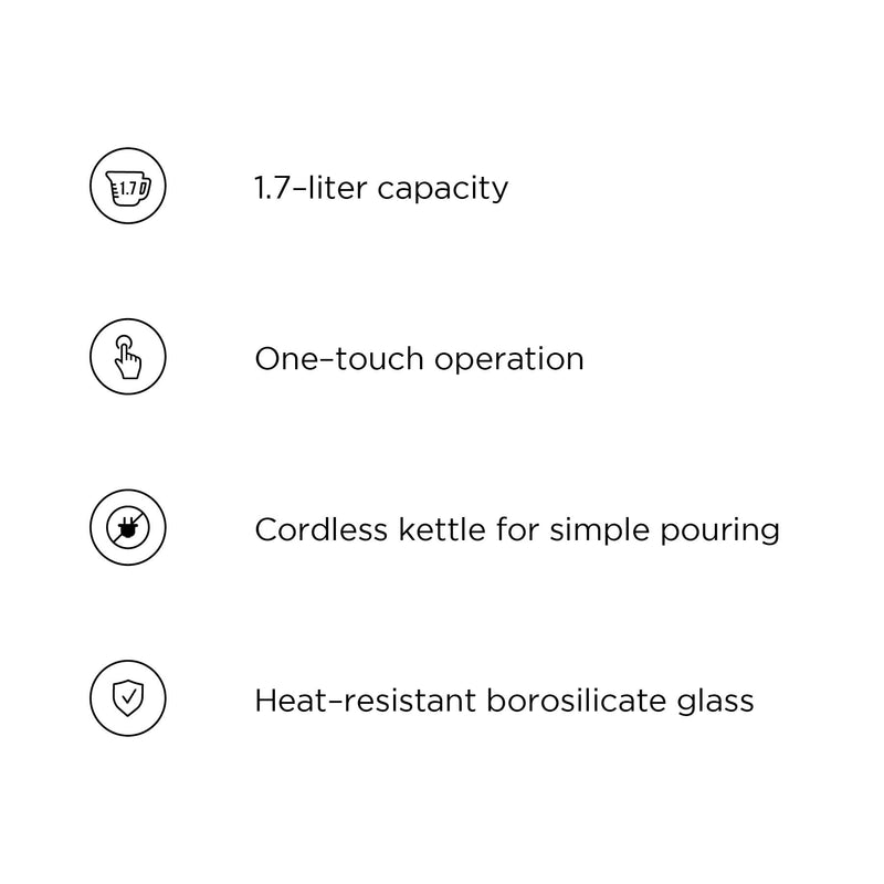 1.7-Liter Tea-Infusing Glass Electric Kettle
