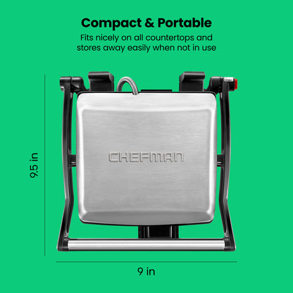 Multifunctional 180° Grill + Panini Press (4-Slice)