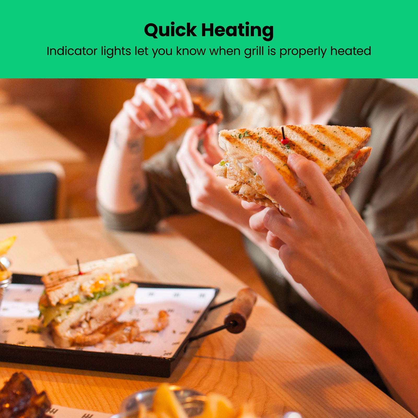 Multifunctional 180° Grill + Panini Press (2-Slice)