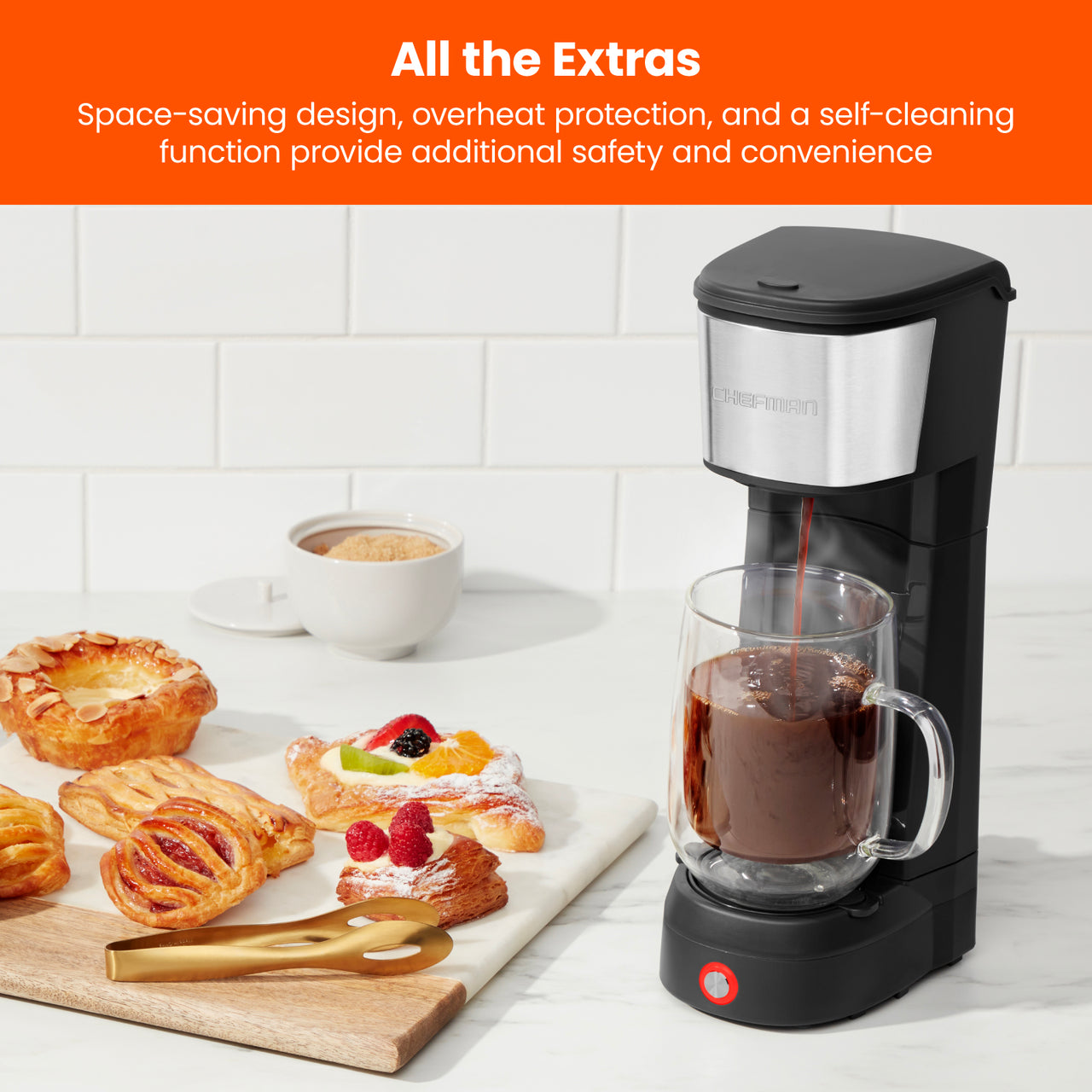 InstaCoffee Max SingleServe Brewer with Lift Chefman