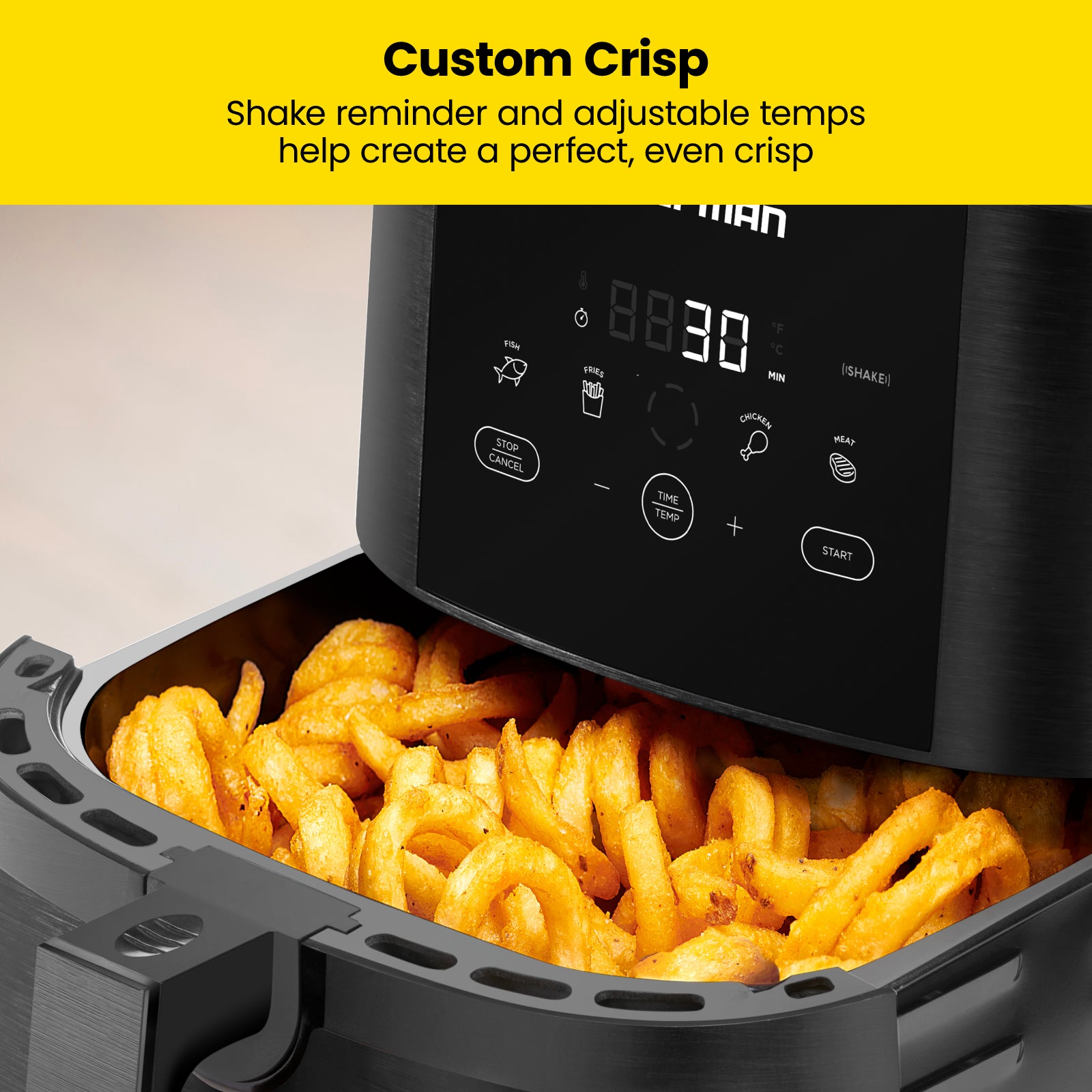Chefman TurboFry Touch Dual Air Fryer, Maximize The Healthiest Meals With  Double Basket Capacity, One-Touch Digital Controls And Shake Reminder For