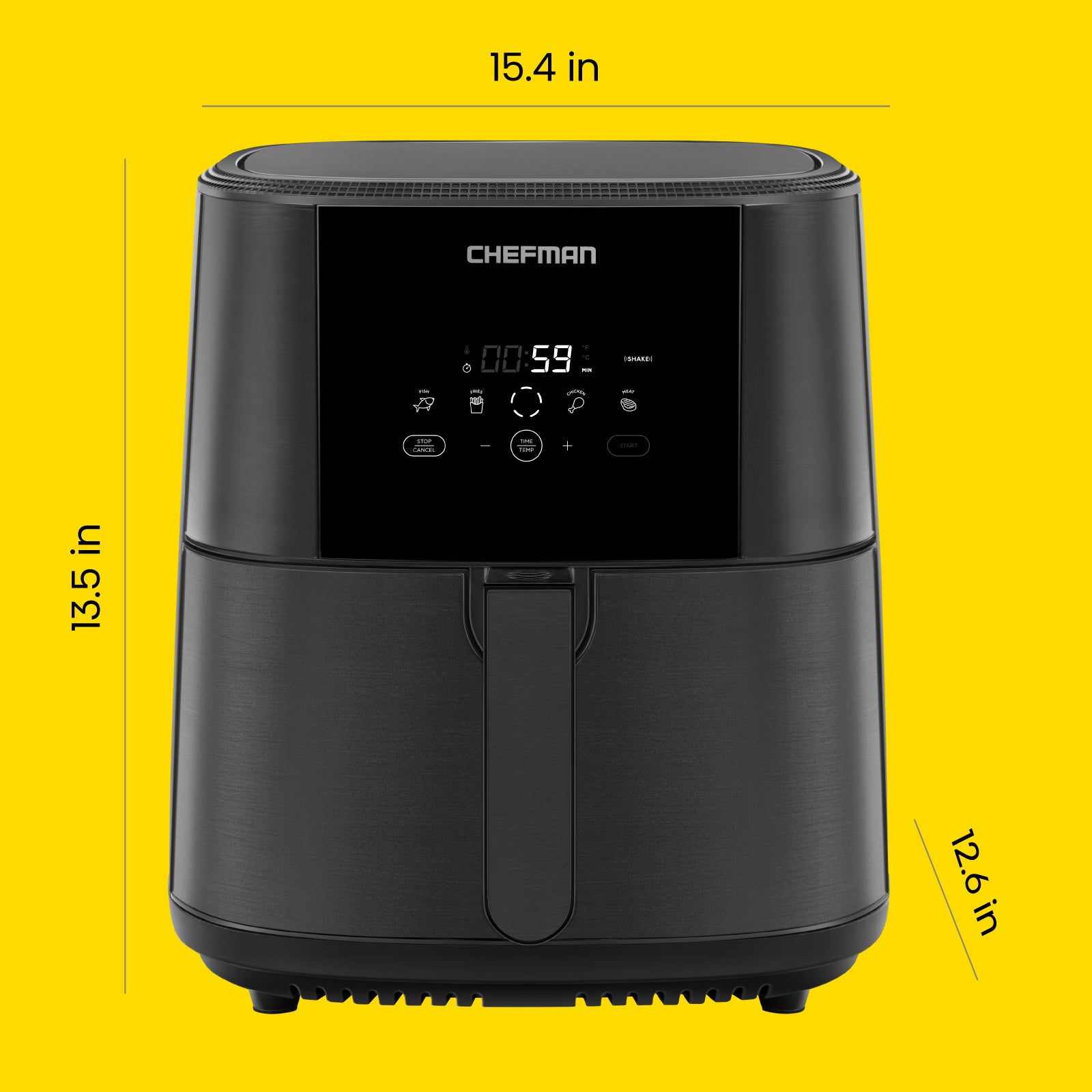 Chefman TurboTouch Air Fryer, One-Touch Digital Control, Shake