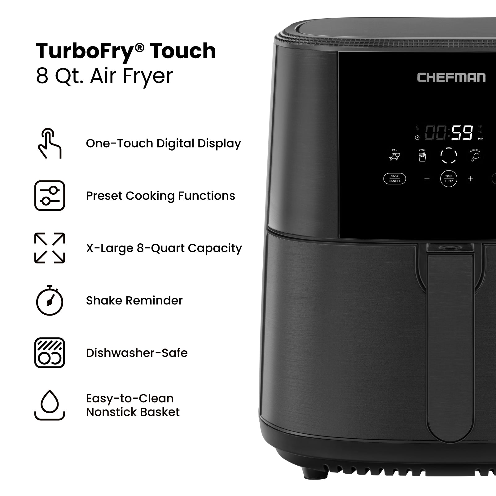 8 Qt. TurboFry Touch Air Fryer – Chefman