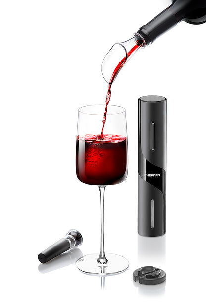 Stainless Steel Electric Wine Opener (Bonus Pack)