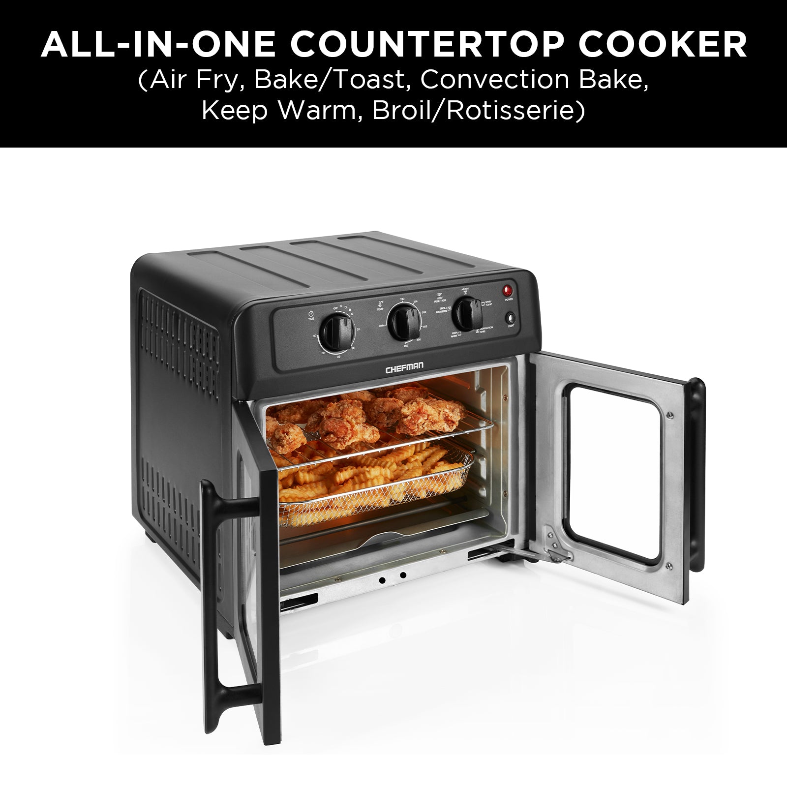 Chefman Air Fryer Toaster Oven, 6 Slice, 26 QT Convection AirFryer