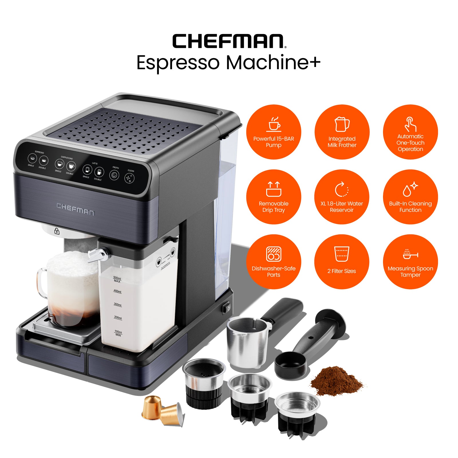 chefman espresso machine making iced latte｜TikTok Search