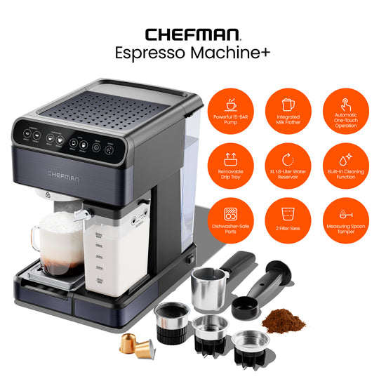 Barista Pro Plus Espresso Machine (Black) Chefman